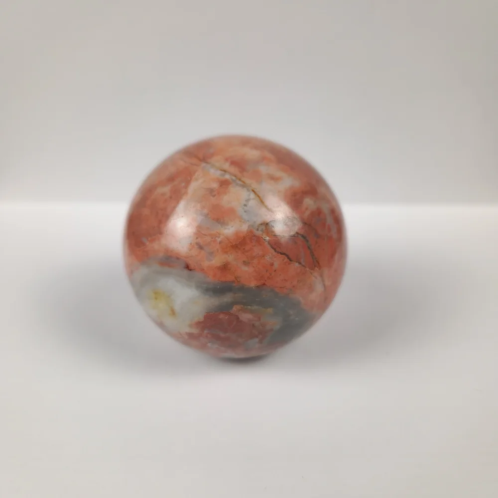 Natural Red Jasper Sphere Polished Ball‎ with Flat Bottom Paperweight